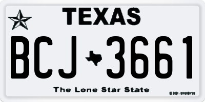 TX license plate BCJ3661