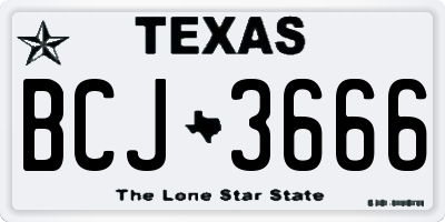 TX license plate BCJ3666