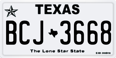TX license plate BCJ3668