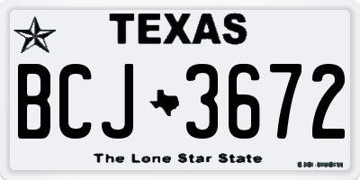 TX license plate BCJ3672