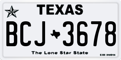 TX license plate BCJ3678
