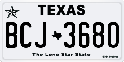 TX license plate BCJ3680