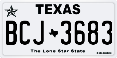 TX license plate BCJ3683