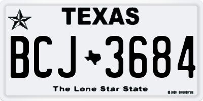 TX license plate BCJ3684