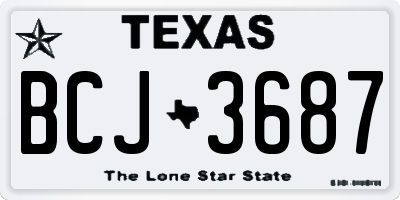 TX license plate BCJ3687