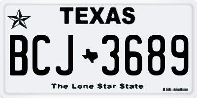 TX license plate BCJ3689