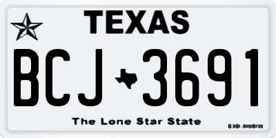 TX license plate BCJ3691