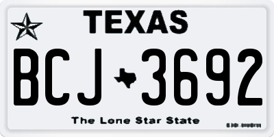 TX license plate BCJ3692