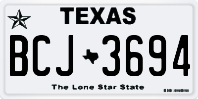 TX license plate BCJ3694