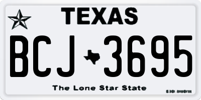 TX license plate BCJ3695