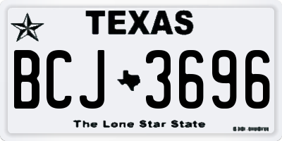 TX license plate BCJ3696