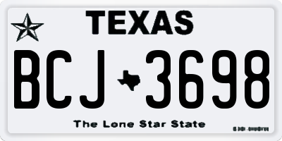 TX license plate BCJ3698