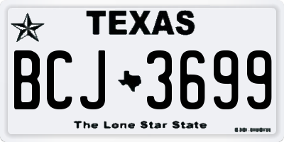 TX license plate BCJ3699
