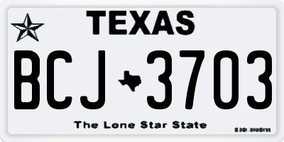 TX license plate BCJ3703