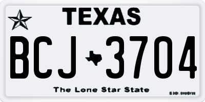 TX license plate BCJ3704