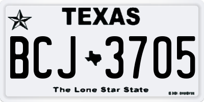 TX license plate BCJ3705
