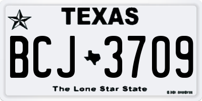 TX license plate BCJ3709