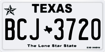 TX license plate BCJ3720