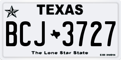 TX license plate BCJ3727