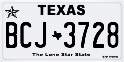 TX license plate BCJ3728