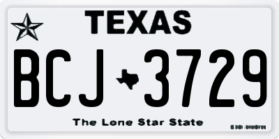 TX license plate BCJ3729