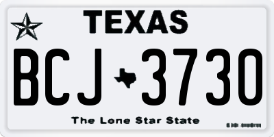 TX license plate BCJ3730