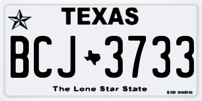 TX license plate BCJ3733