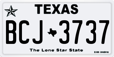 TX license plate BCJ3737