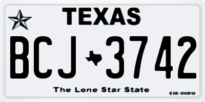 TX license plate BCJ3742