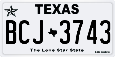 TX license plate BCJ3743