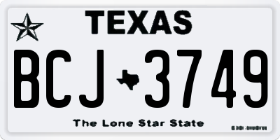 TX license plate BCJ3749