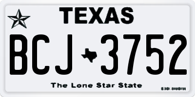 TX license plate BCJ3752