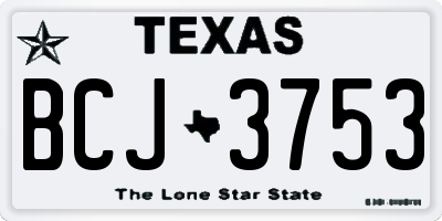 TX license plate BCJ3753