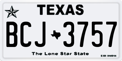 TX license plate BCJ3757