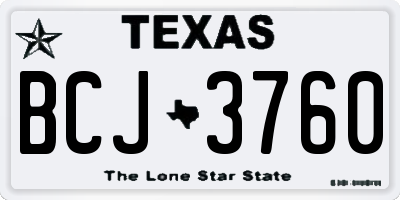 TX license plate BCJ3760