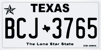 TX license plate BCJ3765