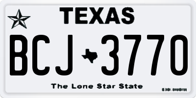 TX license plate BCJ3770