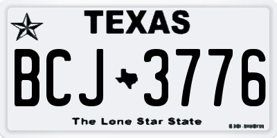 TX license plate BCJ3776
