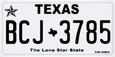 TX license plate BCJ3785