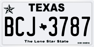 TX license plate BCJ3787