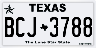 TX license plate BCJ3788