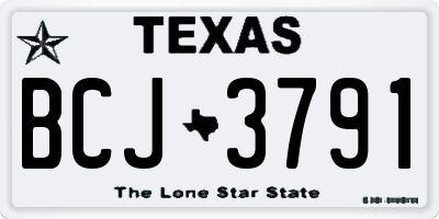 TX license plate BCJ3791