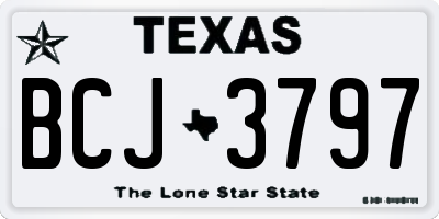 TX license plate BCJ3797
