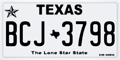 TX license plate BCJ3798