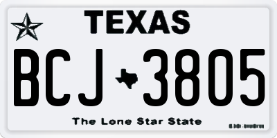 TX license plate BCJ3805
