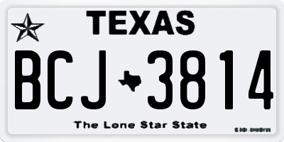 TX license plate BCJ3814
