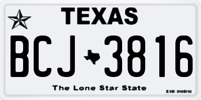 TX license plate BCJ3816