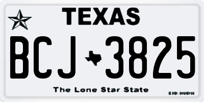 TX license plate BCJ3825