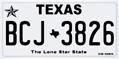 TX license plate BCJ3826