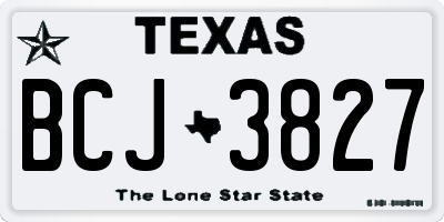 TX license plate BCJ3827
